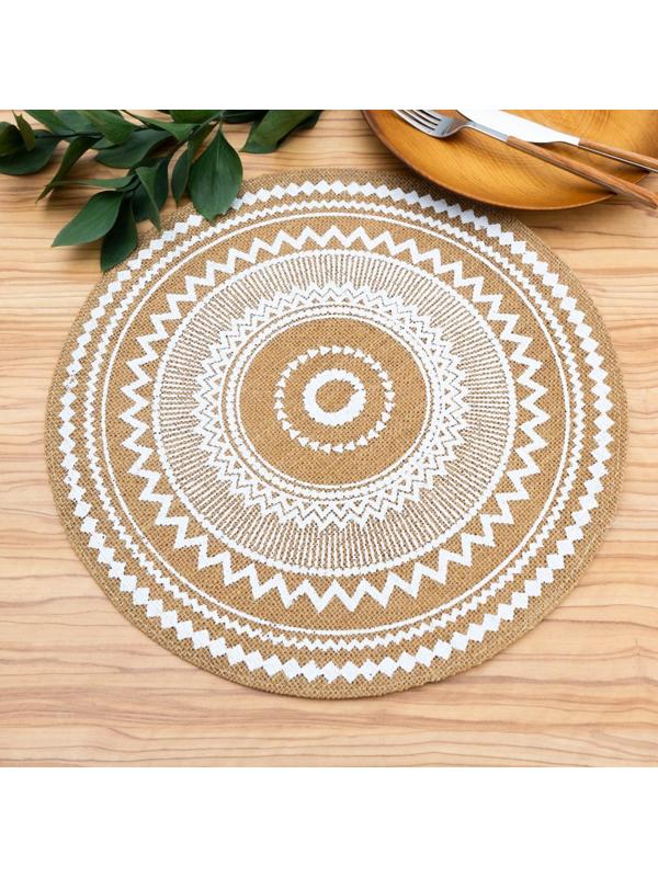 Салфетка сервировочная на стол «Африка», d=38 см, цвет белый