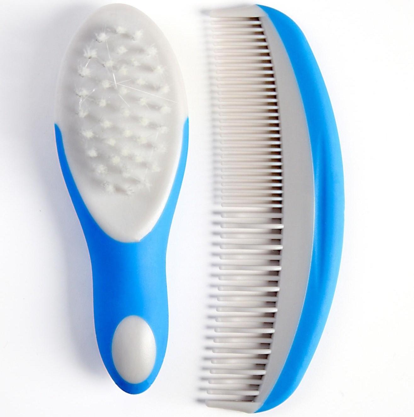 Набор для ухода за волосами, щетка+ расческа, цвет голубой