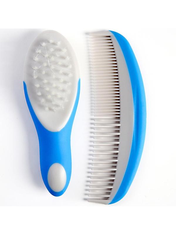 Набор для ухода за волосами, щетка+ расческа, цвет голубой
