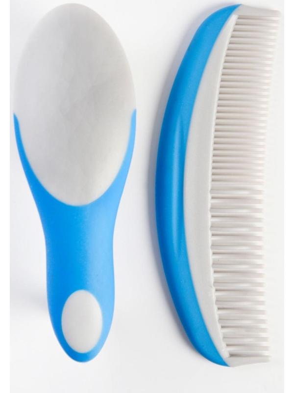 Набор для ухода за волосами, щетка+ расческа, цвет голубой