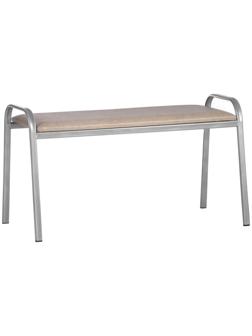 Банкетка двухместная Доляна, серебристый металлик/бежевый