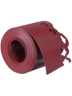 Лента бордюрная, 0.15 × 9 м, толщина 1.2 мм, пластиковая, фигурная, красная