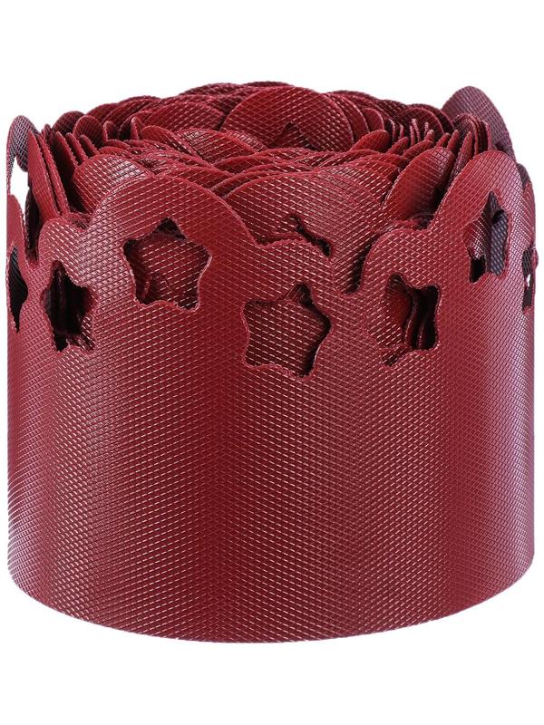 Лента бордюрная, 0.15 × 9 м, толщина 1.2 мм, пластиковая, фигурная, красная