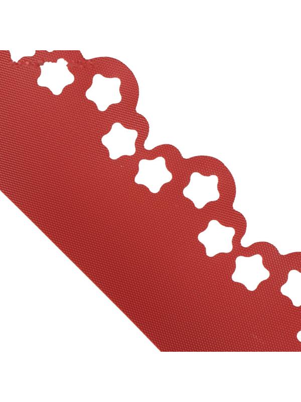 Лента бордюрная, 0.15 × 9 м, толщина 1.2 мм, пластиковая, фигурная, красная
