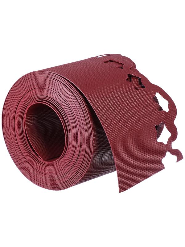 Лента бордюрная, 0.15 × 9 м, толщина 1.2 мм, пластиковая, фигурная, красная