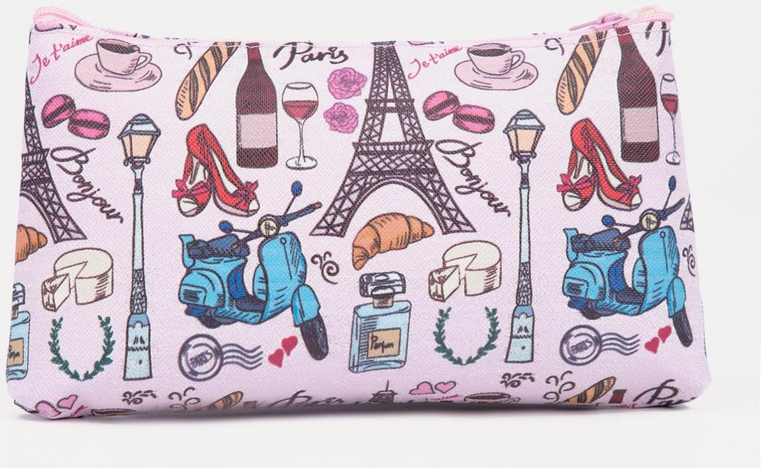 Косметичка на молнии, цвет розовый/разноцветный