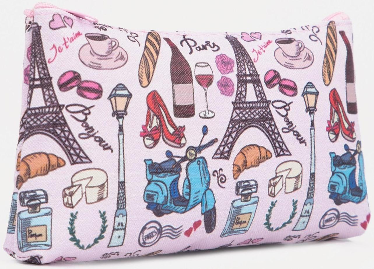 Косметичка на молнии, цвет розовый/разноцветный