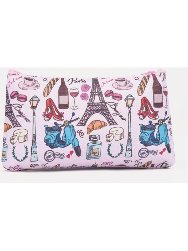 Косметичка на молнии, цвет розовый/разноцветный