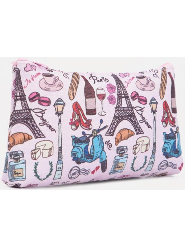 Косметичка на молнии, цвет розовый/разноцветный