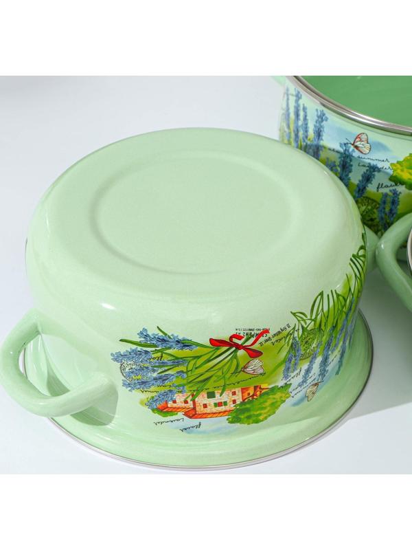 Набор кастрюль «Тоскана», 3 предмета: 2 л, 3 л, 4 л, крышки, индукция, цвет зелёный