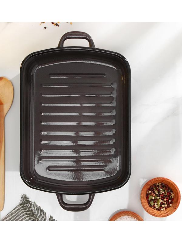 Противень с крышкой, 3 л, цвет коричневый