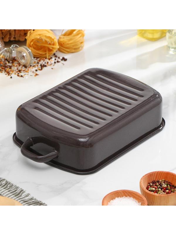 Противень с крышкой, 3 л, цвет коричневый