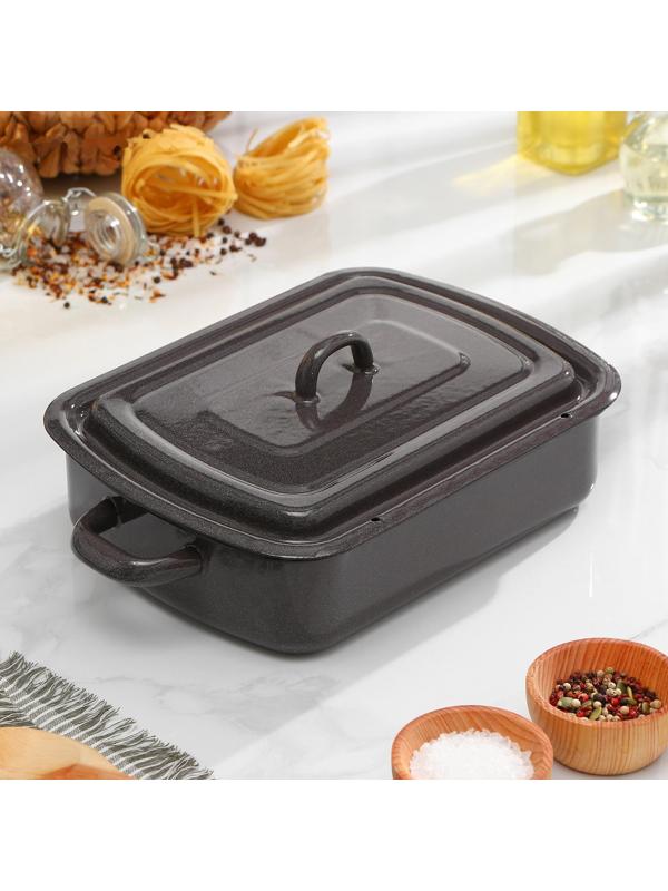 Противень с крышкой, 3 л, цвет коричневый