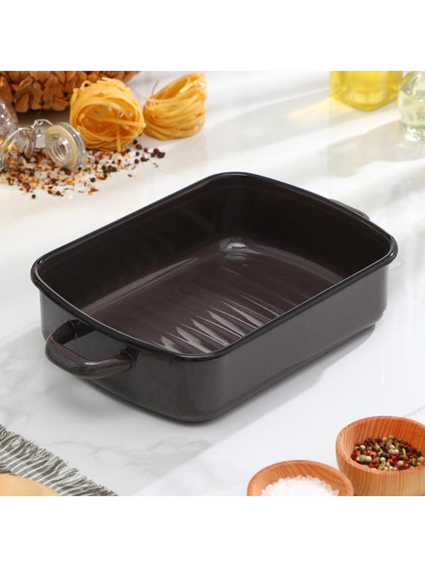 Противень с крышкой, 3 л, цвет коричневый