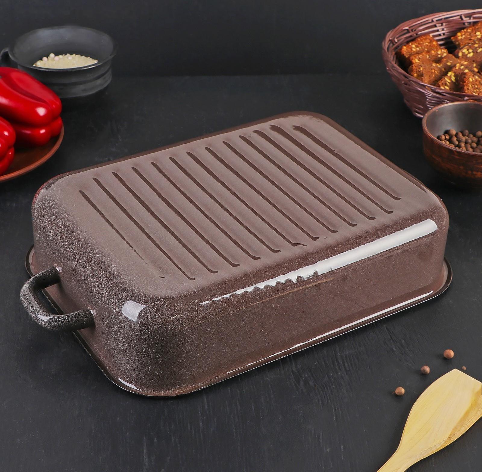 Противень, 4,5 л, цвет коричневый