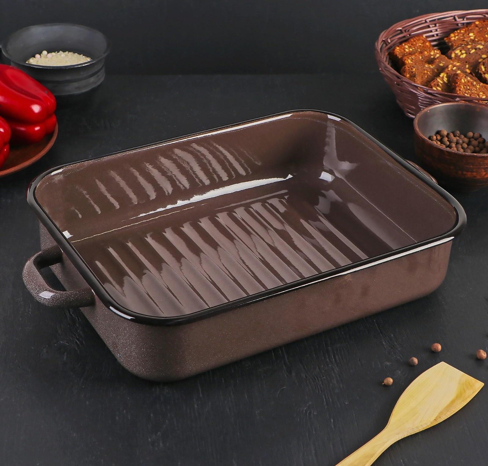 Противень, 4,5 л, цвет коричневый