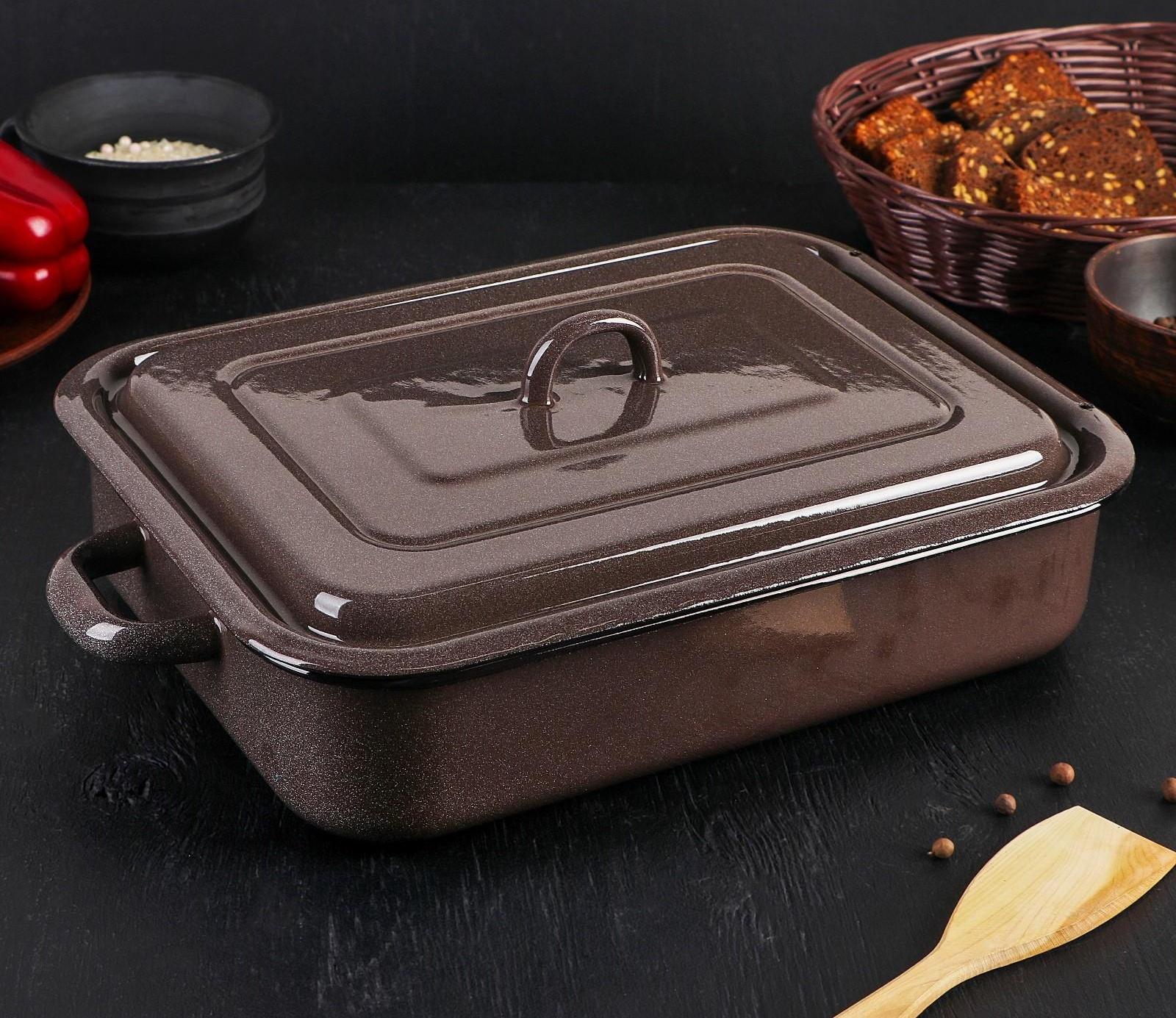 Противень, 4,5 л, цвет коричневый