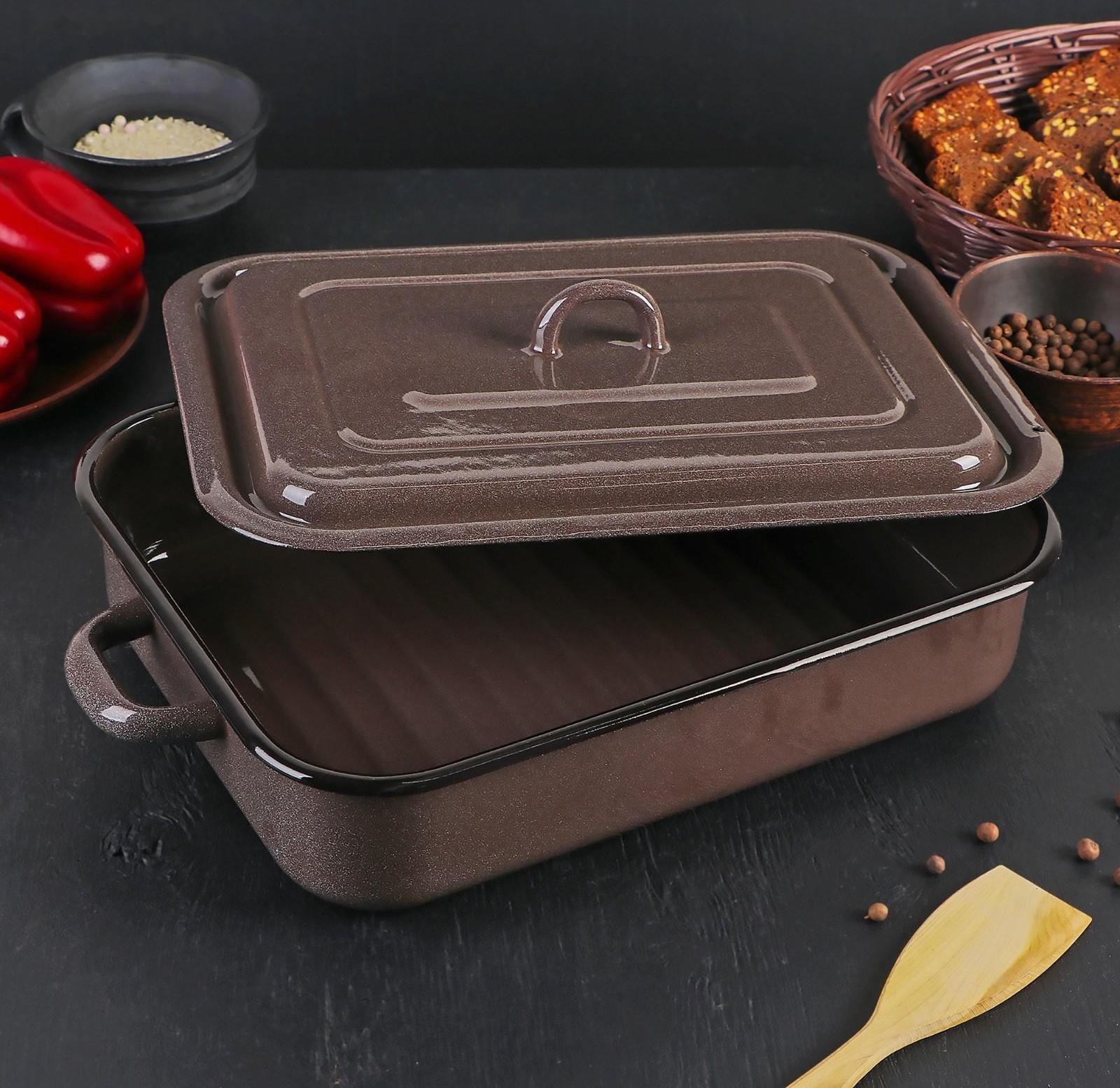 Противень, 4,5 л, цвет коричневый