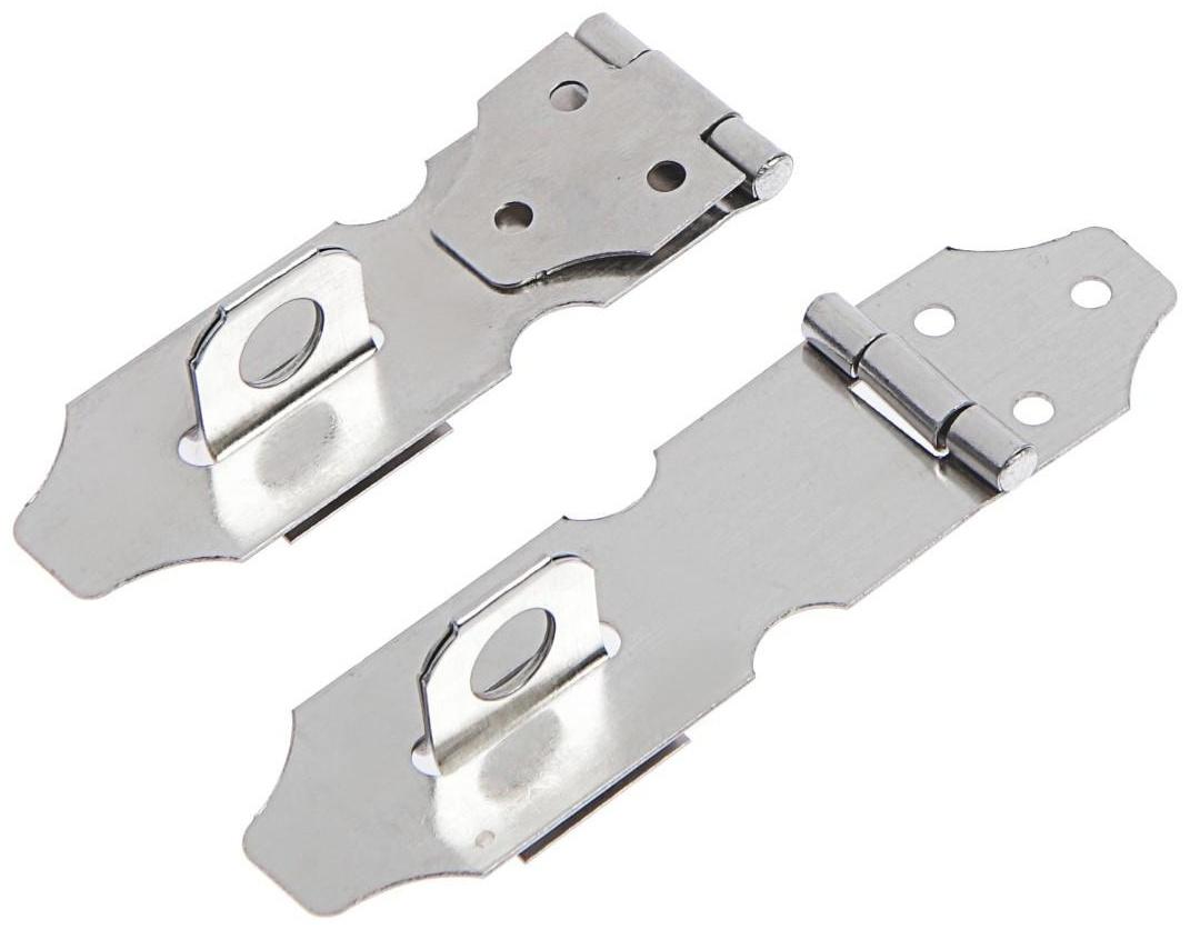 Накладка с проушиной ТУНДРА для навесного замка, 75 мм, нержавеющая сталь, 2 шт.