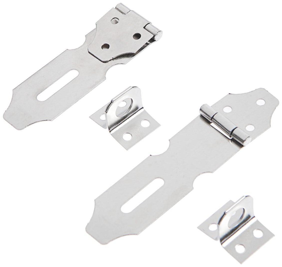 Накладка с проушиной ТУНДРА для навесного замка, 75 мм, нержавеющая сталь, 2 шт.