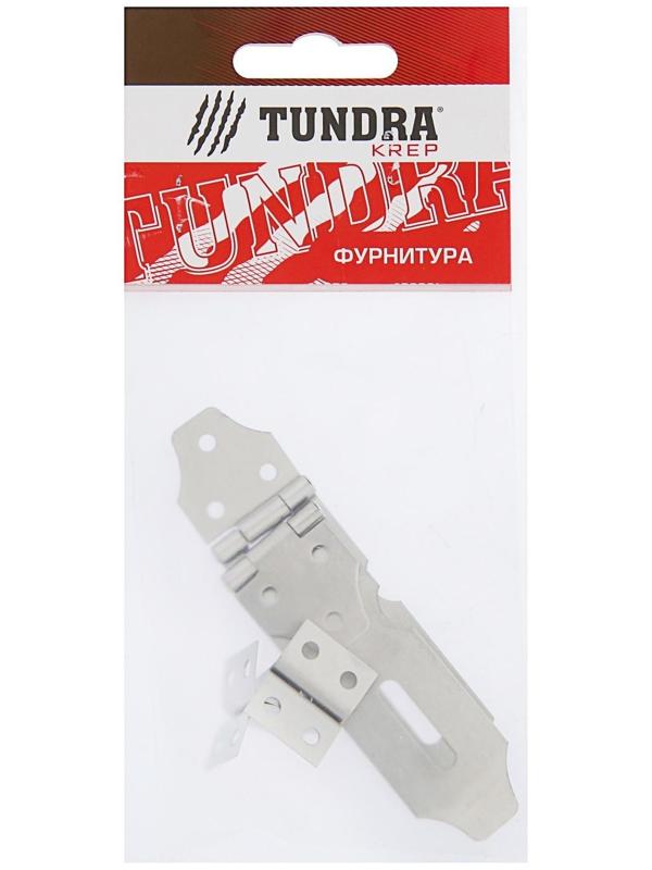 Накладка с проушиной ТУНДРА для навесного замка, 75 мм, нержавеющая сталь, 2 шт.