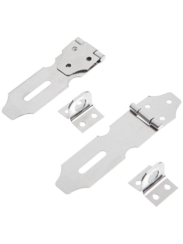 Накладка с проушиной ТУНДРА для навесного замка, 75 мм, нержавеющая сталь, 2 шт.