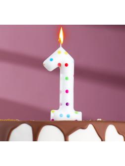 Свеча в торт на день рождения «Конфетти», цифра 