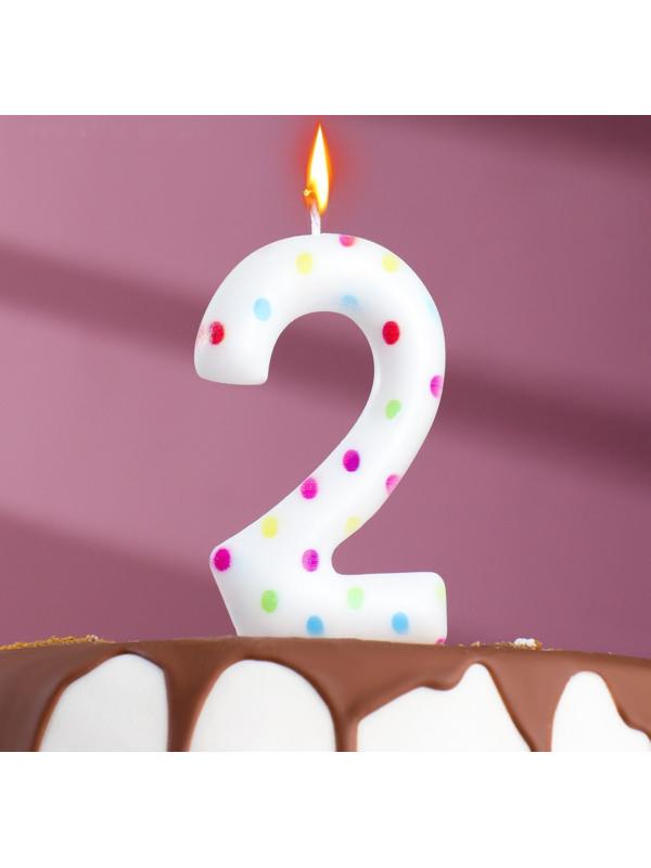 Свеча в торт на день рождения «Конфетти», цифра 