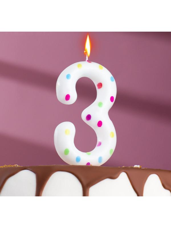 Свеча в торт на день рождения «Конфетти», цифра 