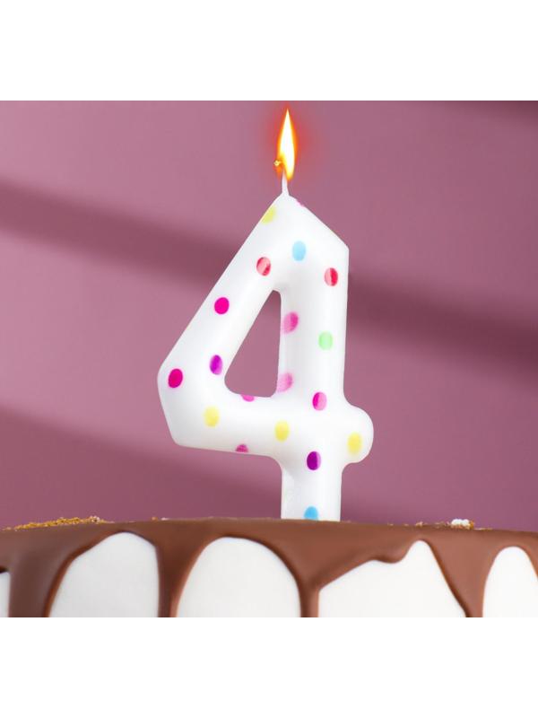 Свеча в торт на день рождения «Конфетти», цифра 