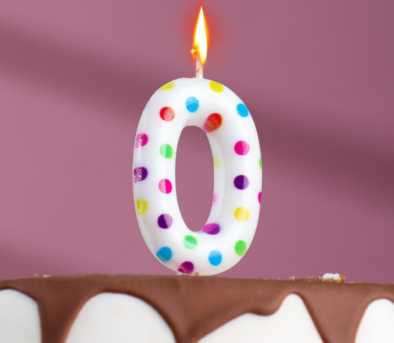 Свеча в торт на день рождения «‎Цветное конфетти»‎, цифра 