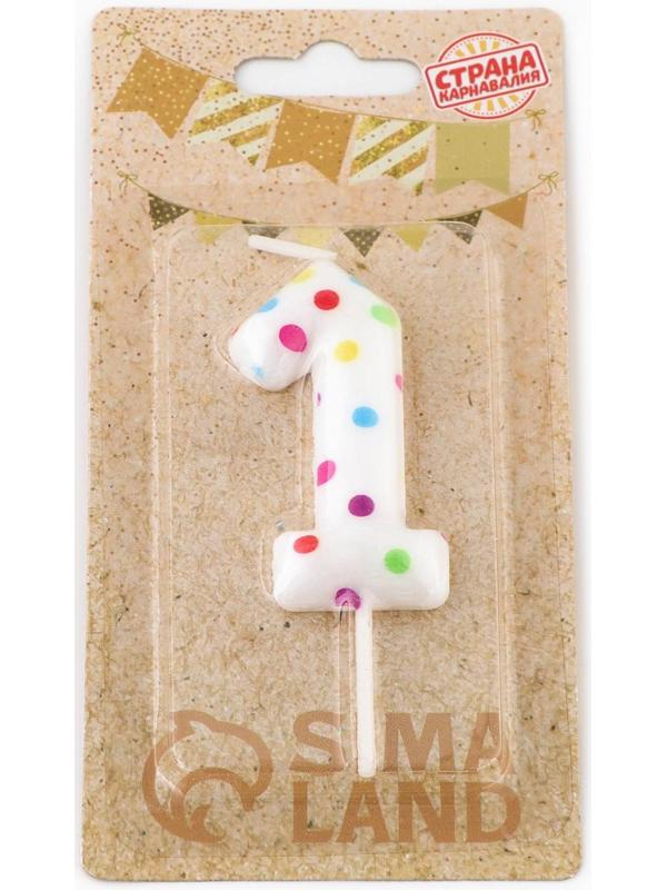 Свеча в торт на день рождения «‎Цветное конфетти»‎, цифра 