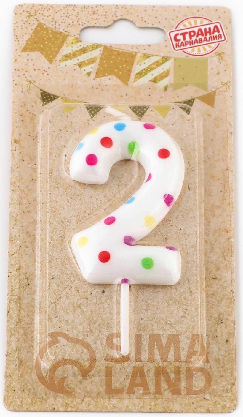 Свеча в торт на день рождения «‎Цветное конфетти»‎, цифра 