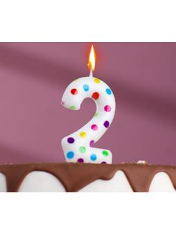 Свеча в торт на день рождения «‎Цветное конфетти»‎, цифра 