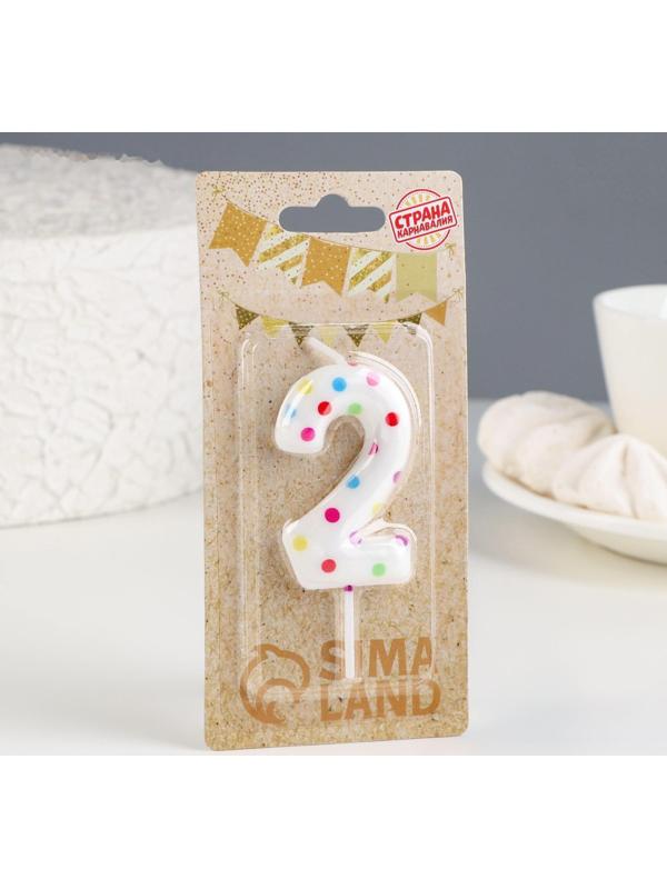 Свеча в торт на день рождения «‎Цветное конфетти»‎, цифра 