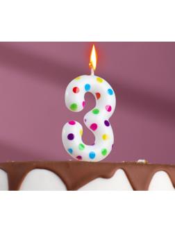 Свеча в торт на день рождения «‎Цветное конфетти»‎, цифра 