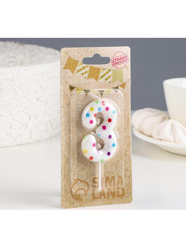 Свеча в торт на день рождения «‎Цветное конфетти»‎, цифра 