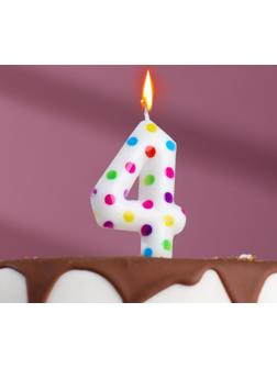 Свеча в торт на день рождения «‎Цветное конфетти»‎, цифра 