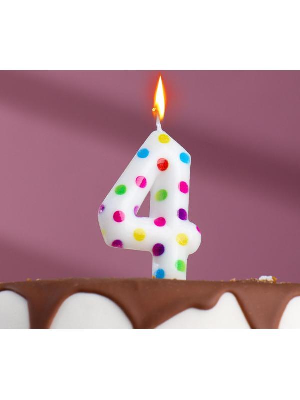Свеча в торт на день рождения «‎Цветное конфетти»‎, цифра 