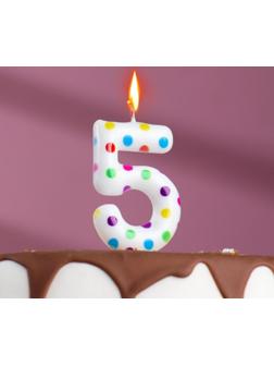 Свеча в торт на день рождения «‎Цветное конфетти»‎, цифра 