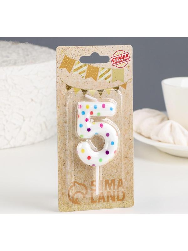 Свеча в торт на день рождения «‎Цветное конфетти»‎, цифра 