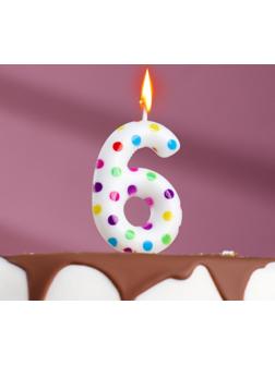Свеча в торт на день рождения «‎Цветное конфетти»‎, цифра 