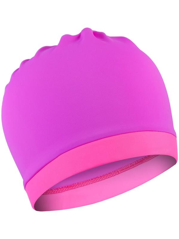 Шапочка для плавания объёмная двухцветная, лайкра, цвет лиловый/розовый