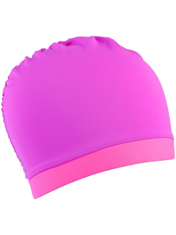 Шапочка для плавания объёмная двухцветная, лайкра, цвет лиловый/розовый