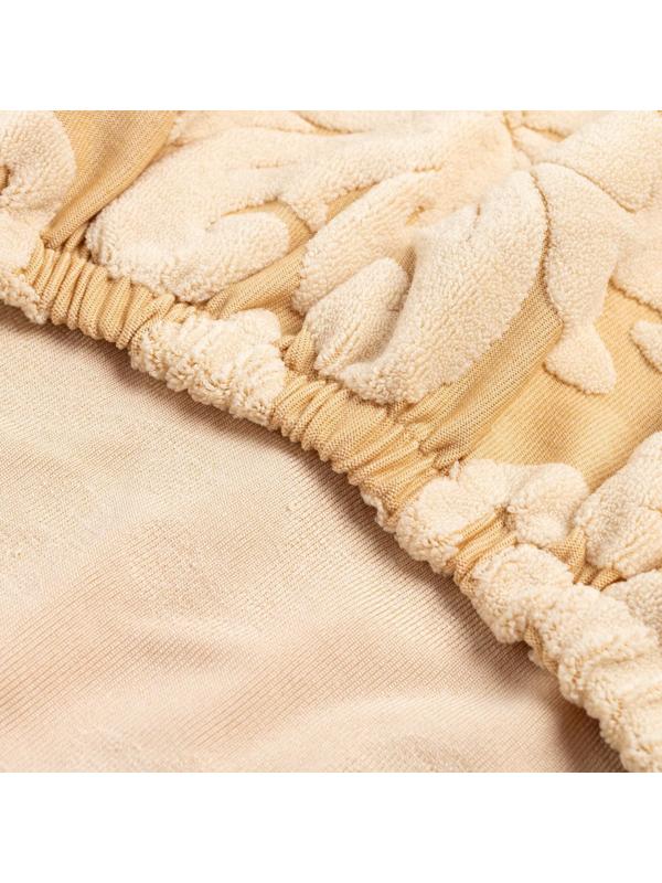 Чехол на стул трикотаж жаккард, цвет бежевый, 100% полиэстер