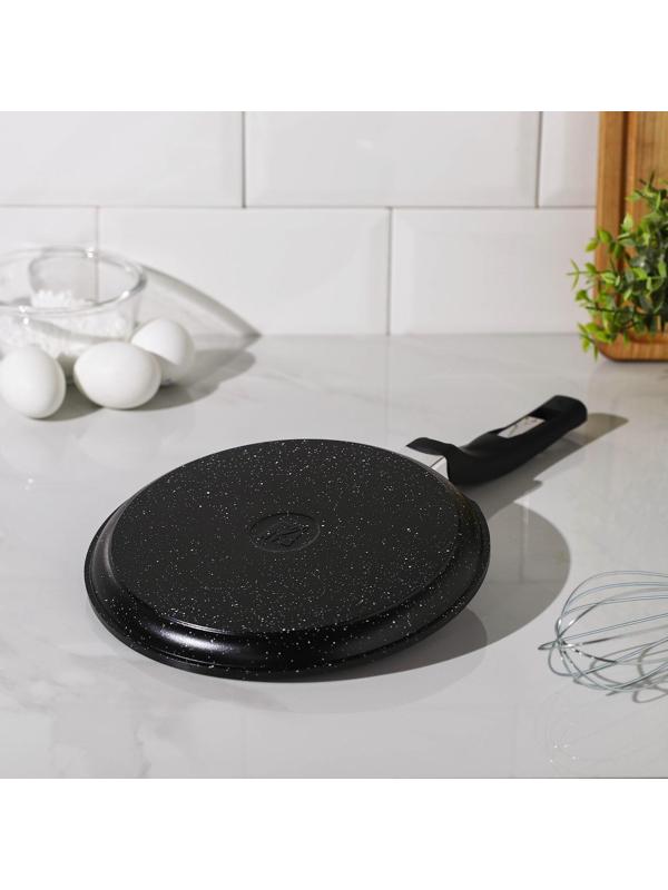 Сковорода блинная «Гранит Black», d=22 см, пластиковая ручка, антипригарное покрытие, цвет чёрный