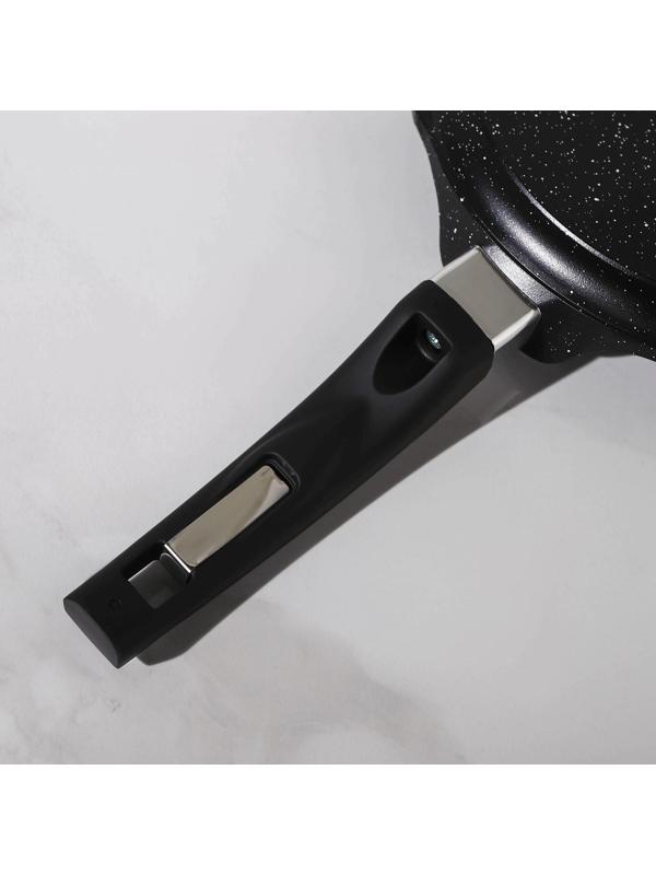 Сковорода блинная «Гранит Black», d=22 см, пластиковая ручка, антипригарное покрытие, цвет чёрный