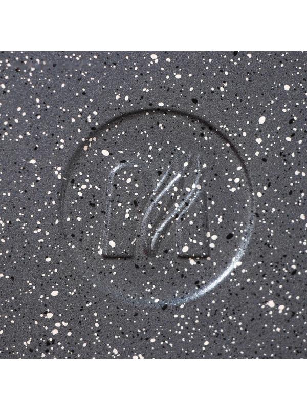 Сковорода «Гранит», d=24 см, съёмная ручка, антипригарное покрытие, стеклянная крышка, цвет серый