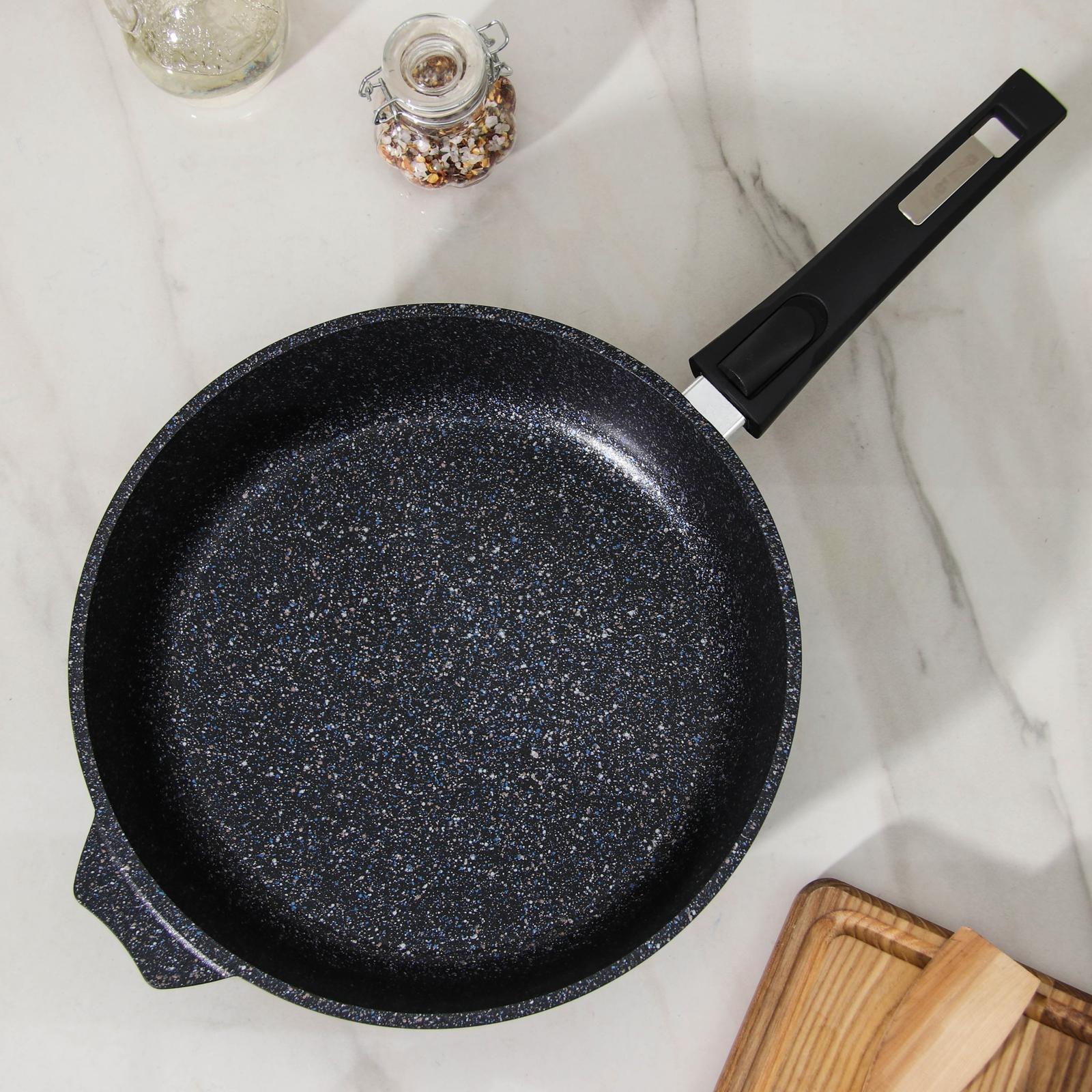 Сковорода «Гранит Star», d=28 см, съёмная ручка, антипригарное покрытие, цвет чёрный