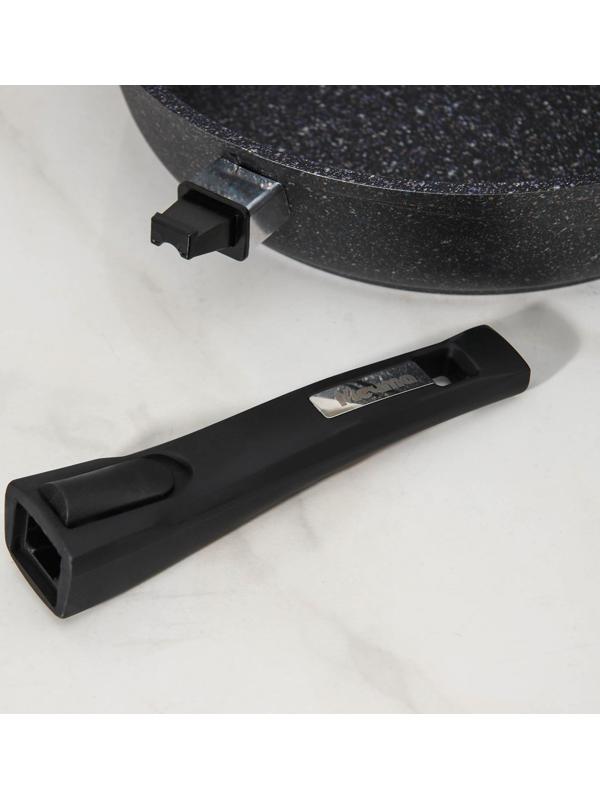 Сковорода «Гранит Star», d=28 см, съёмная ручка, антипригарное покрытие, цвет чёрный